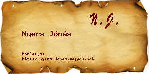 Nyers Jónás névjegykártya